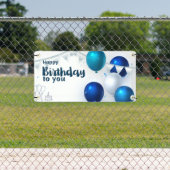 Happy Birthday Banner, Navy Blu Spandoek (Insitu)
