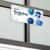 Happy Birthday Banner, Navy Blu Spandoek (Buitenkant Gebouw)