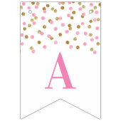 Happy Birthday Banner Roze Goud Confetti (Derde vlag)