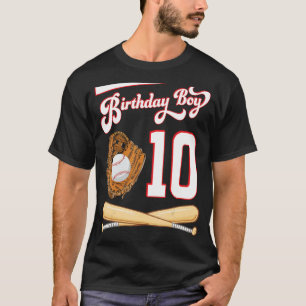 Happy Birthday Baseball Player Boy 10 jaar oud voo T-shirt