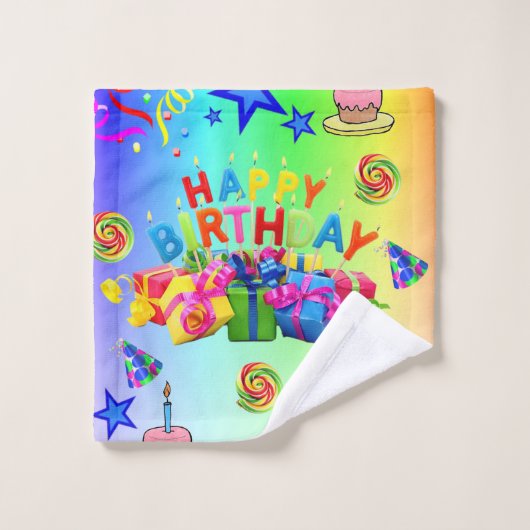 Happy Birthday Bathroom Towel sets Bad Handdoek (Wasdoekje)