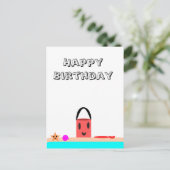 Happy Birthday Beach Fun Briefkaart (Staand voorkant)