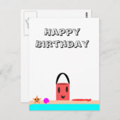 Happy Birthday Beach Fun Briefkaart (Voorkant / Achterkant)