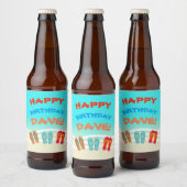 Happy Birthday Beach Party Custom Bier Etiket (Flessen)