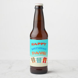 Happy Birthday Beach Party Custom Bier Etiket