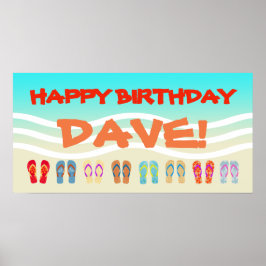 Happy Birthday Beach Party Custom Poster
