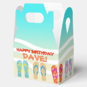 Happy Birthday Beach Party gepersonaliseerd Bedankdoosjes (Geopend)