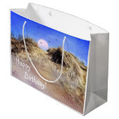 Happy Birthday Beach Sunrise Groot Cadeauzakje (Achterkant Gekanteld)