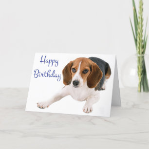 Happy Birthday Beagle Puppy Dog Wenskaart Kaart