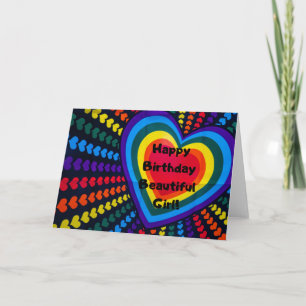 'Happy Birthday Beautiful Girl' Verjaardag Kaart