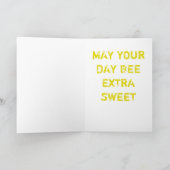 Happy Birthday Bee Kaart (Binnen)