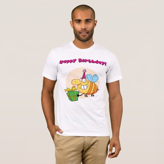 Happy Birthday Bee Mannen T-shirt (Voorkant volledig)