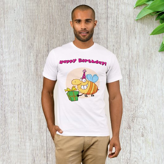 Happy Birthday Bee Mannen T-shirt