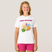Happy Birthday Bee Meisjes T-shirt (Voorkant volledig)