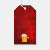 Happy Birthday Beer Mok op Rustic Red Abstract Cadeaulabel (Achterkant)