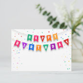 Happy Birthday-behuizingskaart Informatiekaartje (Staand voorkant)