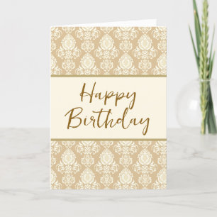 Happy Birthday Beige paper Kaart
