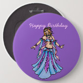 Happy Birthday Belly Dancer Ronde Button 6,0 Cm (Voorkant /achterkant)