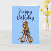Happy Birthday Belly Dancer Wenskaart Kaart (Gele Bloem)