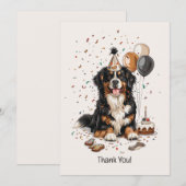 Happy Birthday Bernese Mountain Dog Bedankkaart (Voorkant / Achterkant)