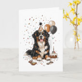 Happy Birthday Bernese Mountain Dog Kaart (Gele Bloem)