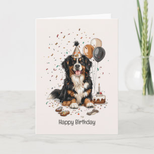 Happy Birthday Bernese Mountain Dog Kaart