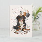 Happy Birthday Bernese Mountain Dog Kaart (Staand voorkant)
