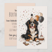 Happy Birthday Bernese Mountain Dog Kaart (Voorkant / Achterkant)