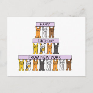 Happy Birthday beroemd gemaakt door New York Carto Briefkaart