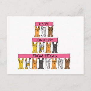 Happy Birthday beroemd gemaakt door Texas Cartoon Briefkaart