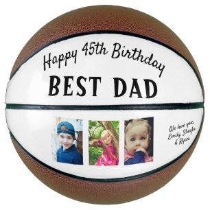Happy Birthday Best Dad 3 Photo Collage Basketbal