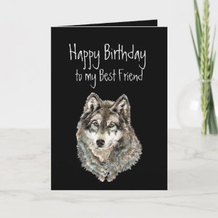 Happy Birthday, beste vriend Wolf, Wolvenkaart Kaart