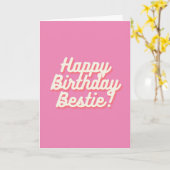 Happy Birthday Bestie | Roze Kaart (Gele Bloem)