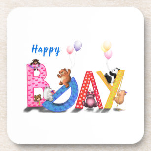 Happy Birthday Beverage Coaster Baby Beren Bier Onderzetter
