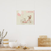 Happy Birthday Bicycle Girl Poster (Keuken)