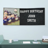 Happy Birthday Billiards Mannen Banner (Beurs)
