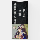 Happy Birthday Billiards Mannen Banner (Verticaal)