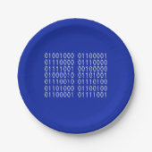 Happy Birthday Binary Code Uw Kleuren Papieren Bordje (Voorkant)