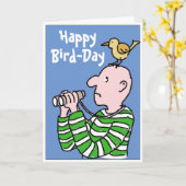 Happy Birthday Bird Watcher of Birder Kaart (Gele Bloem)
