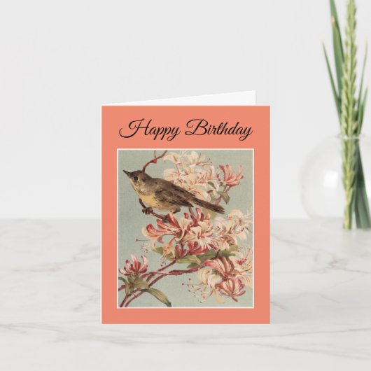 Happy Birthday Bird Wenskaart Kaart (Voorkant)