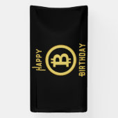 Happy Birthday Bitcoin Gold 1,6x3 Vinyl Spandoek (Verticaal)