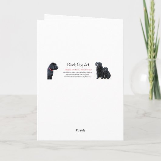 Happy Birthday Black Labrador - Hond op eenden Kaart (Achterkant)