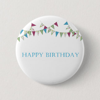 Happy Birthday - blauw Ronde Button 5,7 Cm