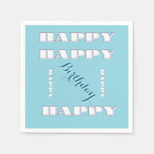 HAPPY Birthday Blauw Servet