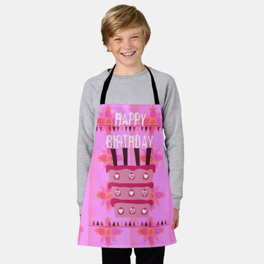 Happy Birthday Blijf gebukt Schort (Gedragen)