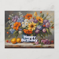 Happy Birthday Bloemen en Fruit