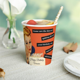 Happy Birthday Blowing Out Candles  Funny Papieren Bekers