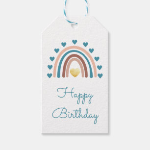 Happy Birthday Blue Boy Rainbow Gift Labels Cadeaulabel