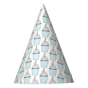 Happy Birthday Blue Cupcake Sprinkles Froting Feesthoedjes