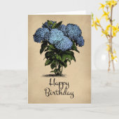 Happy Birthday Blue Hydrangea Floral Kaart (Gele Bloem)